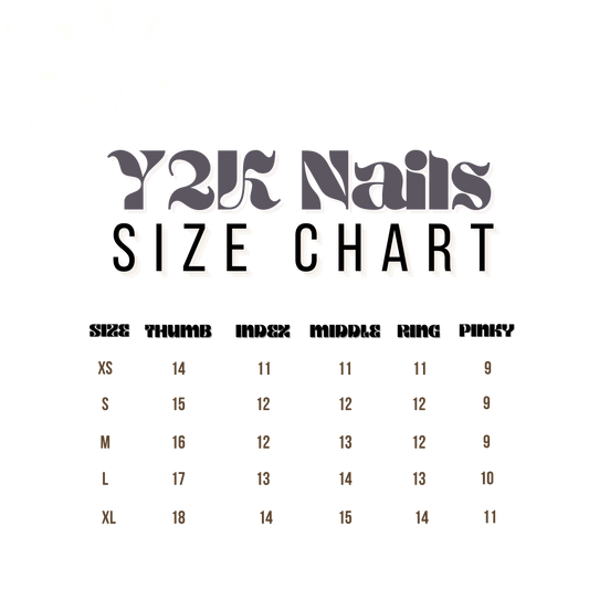 Press On Nails Sizing Guide - Y2K Collection